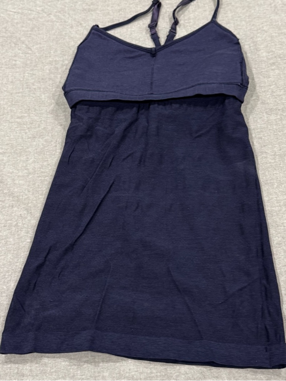 Lululemon Navy Strappy Knit shelf bra tank with Textured Stripes - Picture 10 of 10